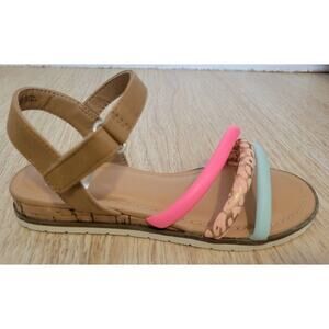 New girls sz 1 Dolce Vita Dame brown strappy sandals shoe multi summer